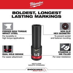 Milwaukee SHOCKWAVE Impact Duty 3/8″ SAE Deep Impact Rated Socket Set (8-Piece)