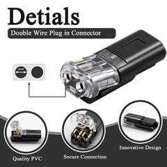 25-200PCS Double Wire Plug in Connector w/ Locking Buckle for Emergency Repairs