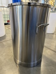 55 Gallon Stainless Steel Drum Sanitary Seamless Open Top with Lid and Handles