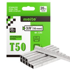 meite T50 Staples 20 Gauge 3/8″ Crown Stainless Heavy Duty Upholstery Staples