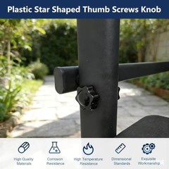 12 Pcs 1/4″-20 x 1 Thumb Screws Star Knob Black Plastic