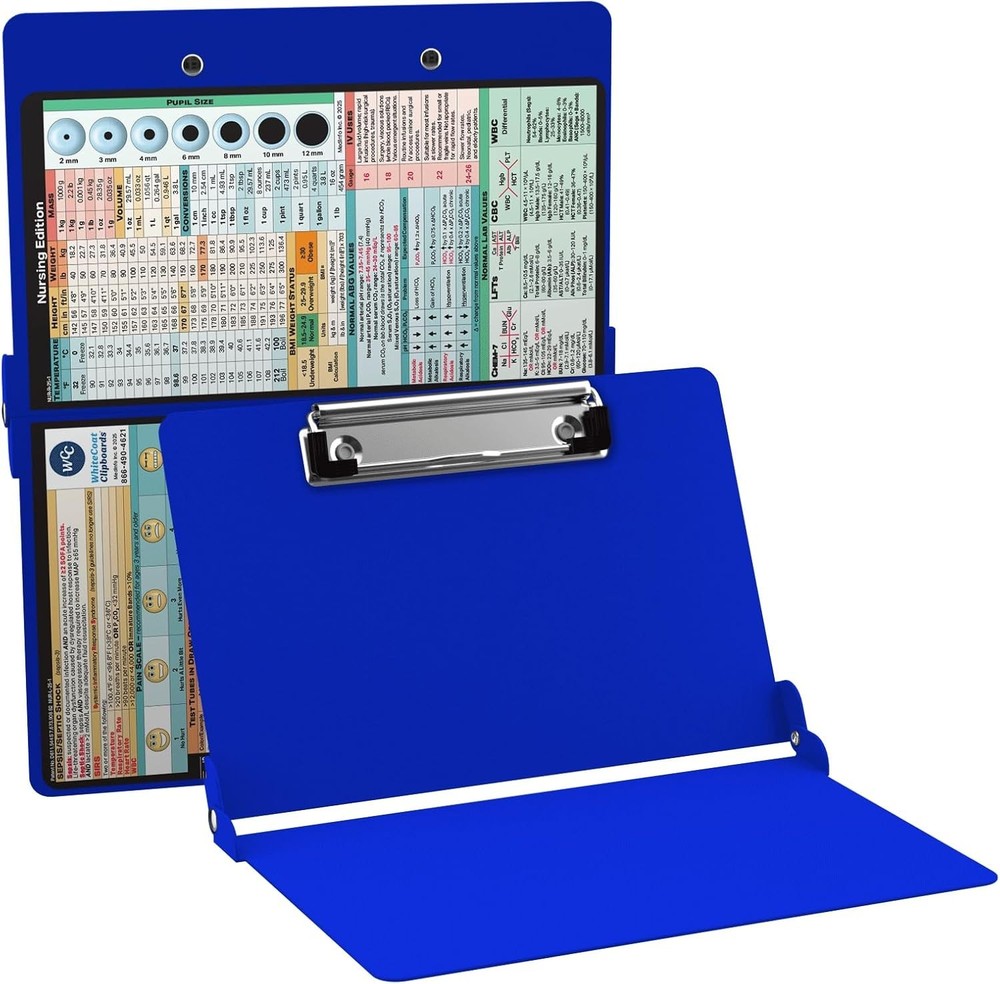 WhiteCoat Nursing Clipboard – BLUE, PINK , SILVER or BLACK – FREE shipping