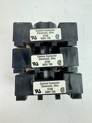 x(3) Custom Connector OT08 8 PINS Din Relay Socket, 10A, 600 VAC,
