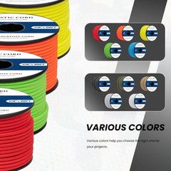 Bungee Cord 1/8in x 50ft Elastic Shock Cord 100% Stretch Elastic Bungee Rope …