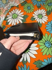 VTG Franklin Covey Black Compact Full Grain Nappa Genuine Leather 6 ring USA