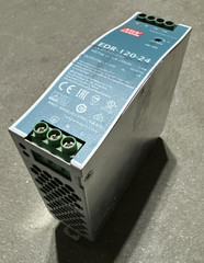 MEAN WELL EDR-120-24 DIN RAIL POWER SUPPLY OUTPUT 24VDC 5A INPUT 100-240VAC 2.6A