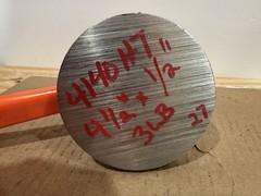 1 Slice 4140 Hot Rolled Steel Bar Round Stock Heat Treated 4 1/2” OD x ~1/2”
