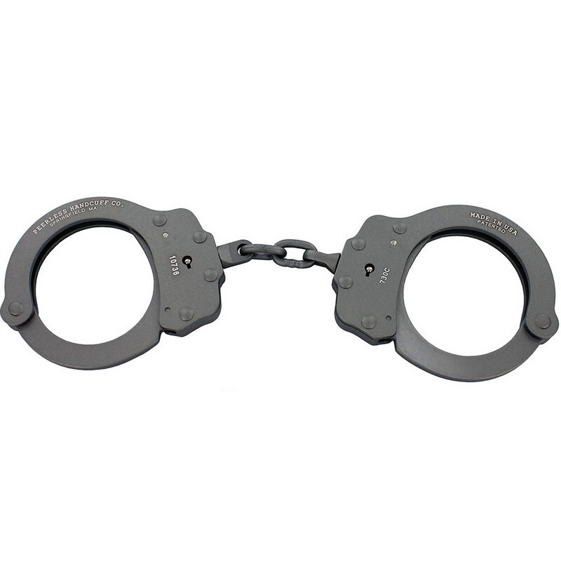 Peerless Model 730C Superlite Aluminum Chain-Linked Handcuffs & Keys, Gray