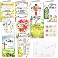 HOWAF 18pcs Easter Greeting Cards He Is 5.9 inches by 3.9 inches, multi color