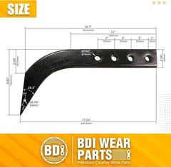 3PK Box Blade Ripper Shank, 18″ Box Blade Ripper Teeth 4 Holes Scarifier Shanks
