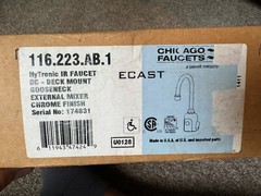 CHICAGO FAUCETS 116.223.AB.1 Rigid Gooseneck Bathroom Faucet, Chrome Plated
