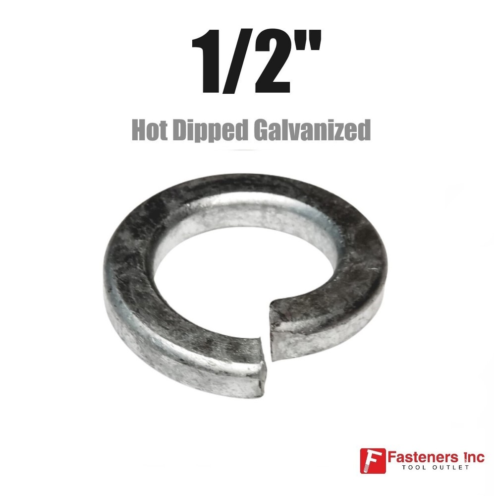1/2″ Hot Dipped Galvanized Lock Washers (Choose Quantity)