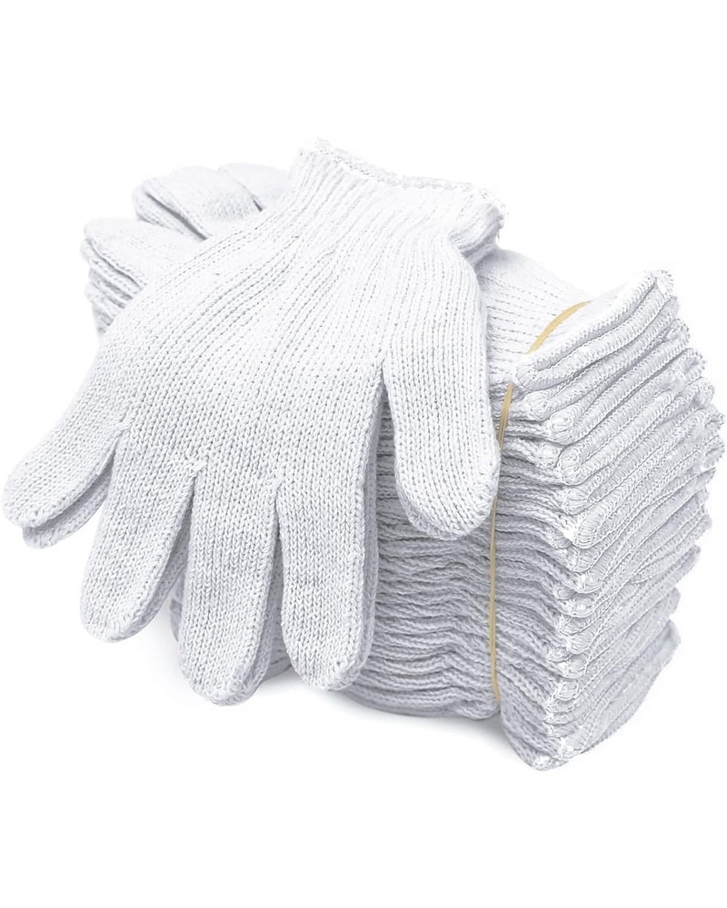 Cotton Work Gloves,12 Pairs String Knit Cotton Gloves Liners for Men&Women