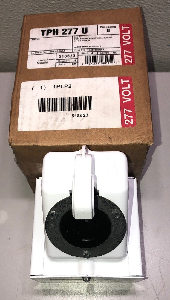 NEW — Lithonia Lighting TPH277U Through-Wire Fixture Mount Power Hook — 277V