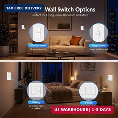 Baomain 10-Pack Triple Rocker Light Switch, 15A 120V Single Pole, 3 Individual S