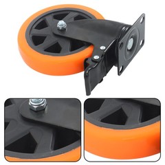 4 Pcs Orange With Locking Brake 6″ Heavy Duty Swivel Caster Wheels No Noise