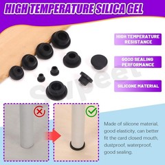 51 Pcs 6 Sizes 8.3/10/15/19/21/26mm Silicone Rubber Hole Plug Kit, T-Shaped