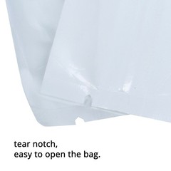 Custom Design Flat Glossy Zipper Pouches | Clear Front White Back Snack Storage