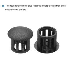 32 PCS 11mm 7/16 Inch Black Plastic Hole Plugs Flush Type Panel End Cabinet