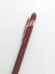 10ct Lot Misprint Metal Retractable Soft Touch Stylus Pens: MAROON/RED+Rose Gold