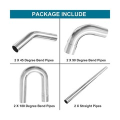 BLACKHORSE-RACING 3″ 76mm Stainless Steel T304 DIY Custom Mandrel Flex Pipe S…