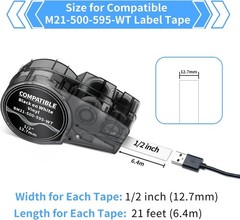 Compatible Label Tape for Brady BMP21 M21-750-595-WT Vinyl 3/4 M210/-LAB M211