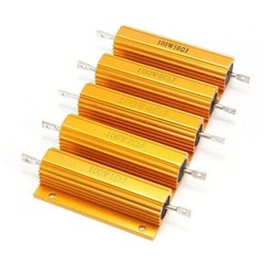 100W Watt High Power Gold Aluminum shell Wirewound Metal Resistor 0.01-5000Ω 1PC