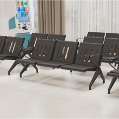 Heavy Duty Airport Waiting Chair Clinic Bench Office Reception Room Salon Black