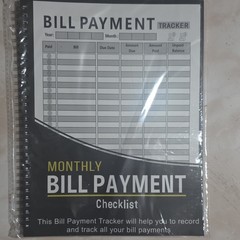 Bill Payment Tracker Monthly Checklist Spiral-Bound Large Paper Planner Undated