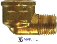 1/4″ Female NPTF x 1/8″ Male NPTF Reducing 90° Street Elbow Forged Brass 128A-BA