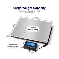 TIPRE Digital Shipping Postal Scale 0.5 oz High Accuracy! 440lb… Fast USA SHIP