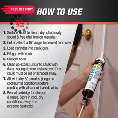 DAP INC 18152 10.1oz White Alex Plus Acrylic Latex Caulk 10.1 Fl Oz,
