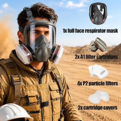 Reusable Half Facepiece, Half Facepiece with Goggle, Protection from Dust and Or
