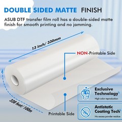 A-Sub Dtf Transfer Film Roll 13 X 328Ft Dtf Film For Sublimation Or Dtf Inkjet