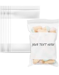 1000/PCS White Block 4″x8″ Clear Reclosable Seal Bag Plastic Zip Lock Bags 4Mil