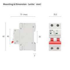 GEYA Mini Circuit Breaker AC MCB GYM8 2P 4.5kA 6/10/16/25/32/40/50/63A Din Rail