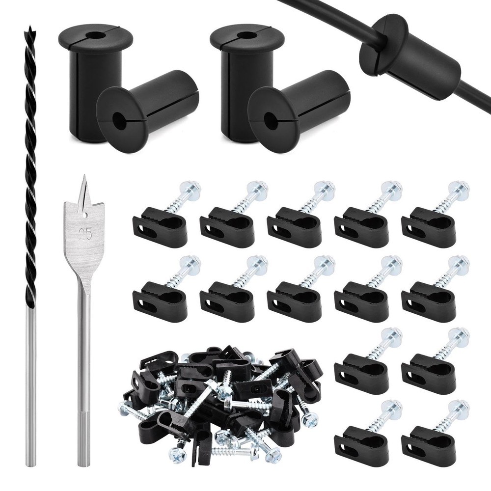 Starlink Cable Routing Kit for 3/4” Wall Hole, 26x38mm/1.02×1.5inch, Black