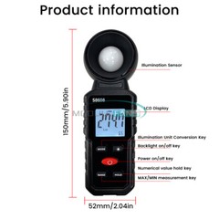 Light Meter Digital Illuminance Meter Luxmeter Luminometer Photometer 200000Lux
