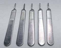 Lot of 5 Pilling 35-2950 #3 Knife Handle 5″, Blades 10, 11, 12 & 15, Germany
