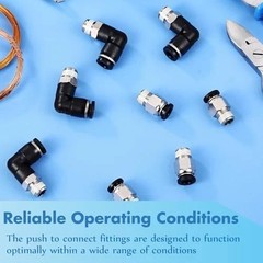 12 Pcs Push to Connect Fittings 1/4 Inch Tube OD X 1/8 NPT Air Line Fittings