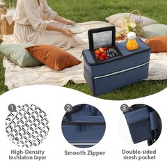 500lbs Heavy Duty 3-in-1 Folding Wagon Cart with Bench Seat & All-Terrain Wheels