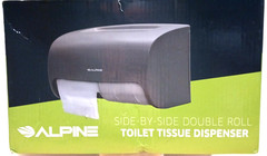 Toilet Paper Dispenser – Alpine – Commercial – Double Roll – ALP452-GRY – NEW