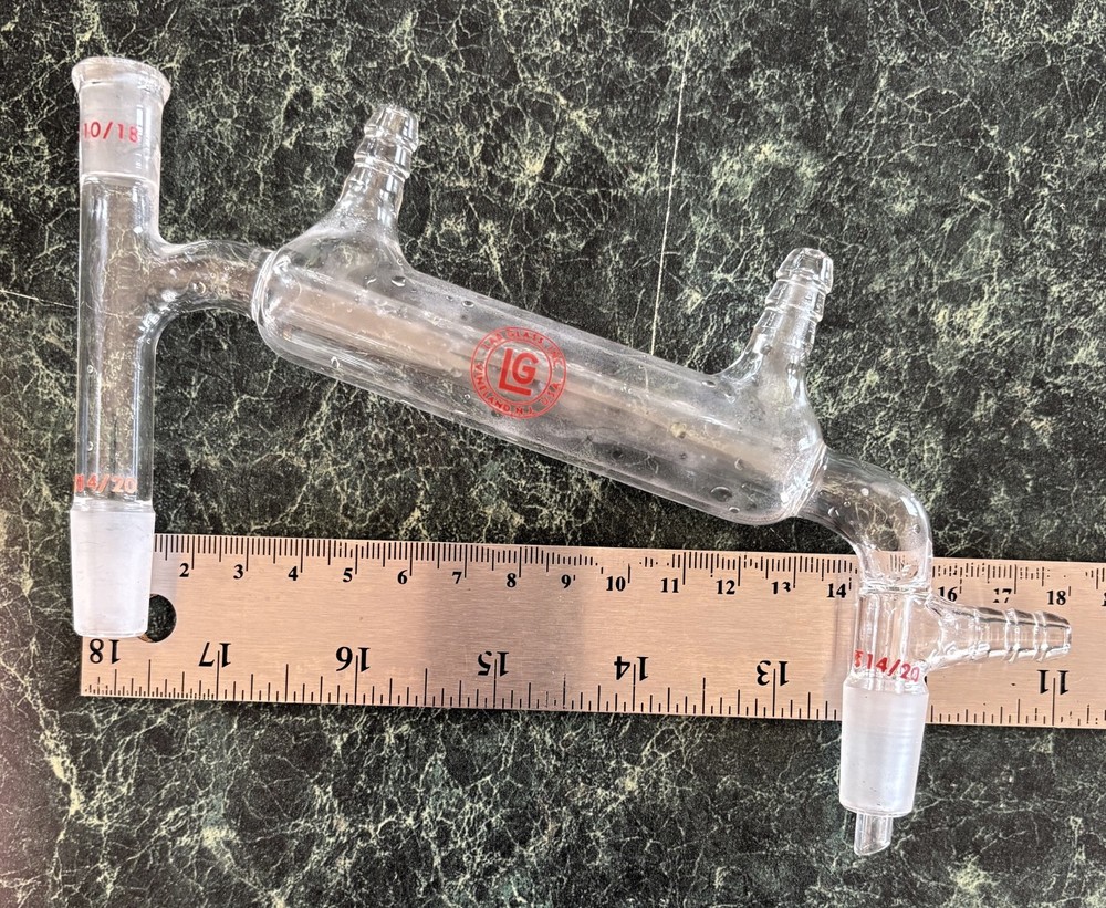 Lab Glass Inc – 14/20 Jacketed Vigreux Vacuum Distillation Head – 180mm – USA