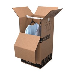 Moving Wardrobe Box W/ Metal Hanging Bar Easy Assembly Clothing Storage New