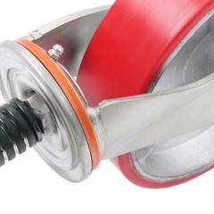 U-Shaped Bolts 8 Inch Gate Castor Wheels 800lbs 360 Degree Red Fence Gate Wheel