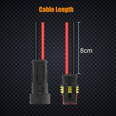 10-Pair Waterproof 12V 2-pin Electrical Wire Connector Plug Cable Boat Car truck