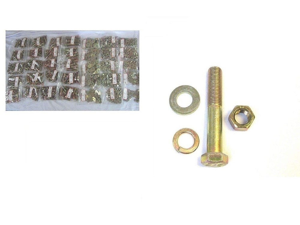 1/2-13 X 1, 1-1/2, 2, 2-1/2, 3, 3-1/2 & 4 Grade 8 Nut, Bolt & Washer Add On Kit