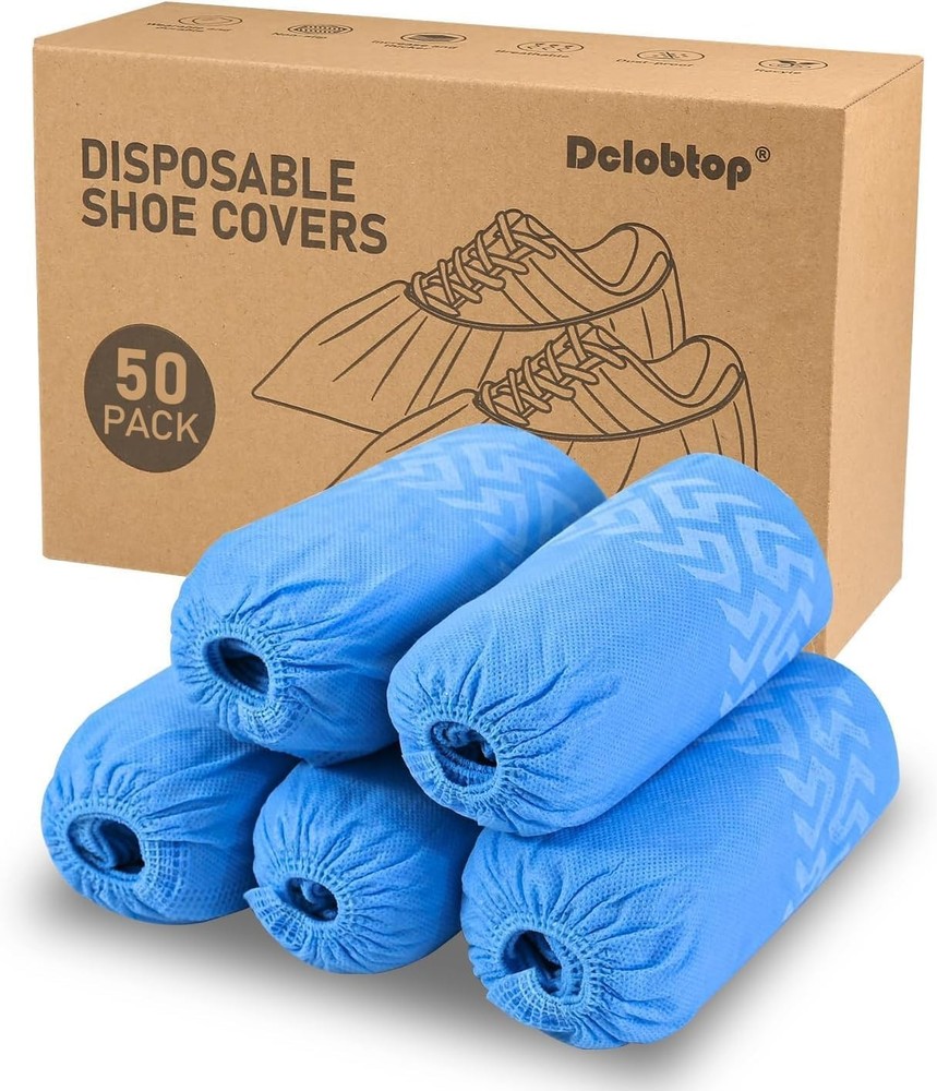 X-Large Disposable Non Slip Shoe Covers 50PCS Breathable Stretchable Foot Covers