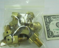 Lot 10 KDS Controls Brass Hex Probe Housing 1/4″ NPT x 1/8″ NPT Bushings Sensors