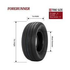 FORERUNNER Heavy Duty 11L-15 12 Ply Implement Tire I-1 QH641 Pattern Tractor …